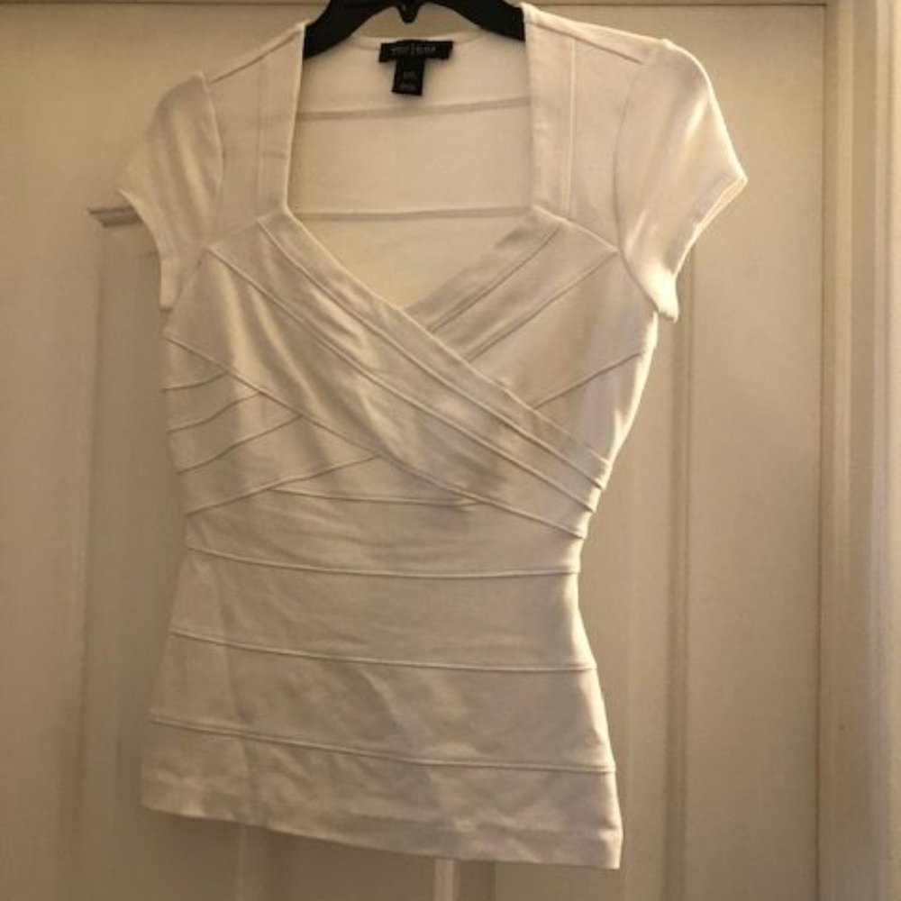 White House Black Market White Bandage Style Top - XXS